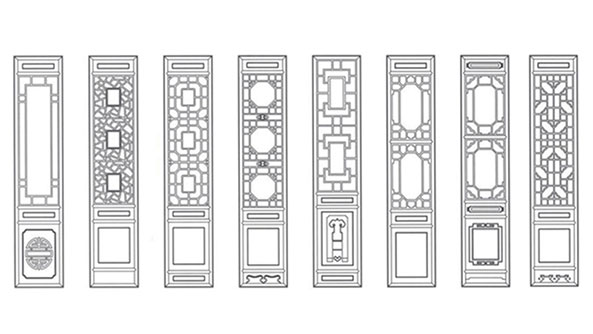 柳北喜迎门中式花格CAD设计图样式大全