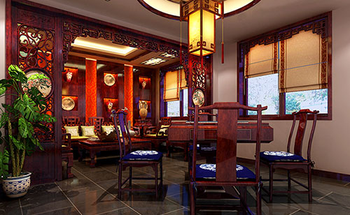 柳北古典中式风格茶楼包间设计装修效果图
